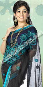 send gifts to bangladesh, send gift to bangladesh, banlgadeshi gifts, bangladeshi Black Moslin Saree