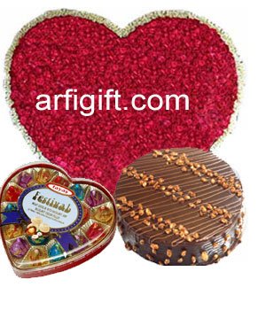 Send Love Combo with 100 Rose + Chocolate + Cake to Bangladesh, Send gifts to Bangladesh