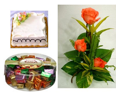 Send Rose, Chocolate, Cake Combo to Bangladesh, Send gifts to Bangladesh
