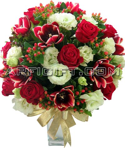 Send Mix Rose with Vase to Bangladesh, Send gifts to Bangladesh