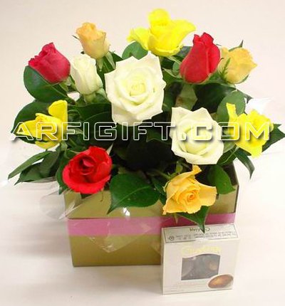 Send Mix Rose with Vase to Bangladesh, Send gifts to Bangladesh