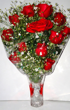 send gifts to bangladesh, send gift to bangladesh, banlgadeshi gifts, bangladeshi 12 Rose with Vase
