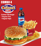 send gifts to bangladesh, send gift to bangladesh, banlgadeshi gifts, bangladeshi KFC-Colonel Burger Combo