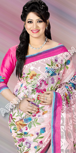 send gifts to bangladesh, send gift to bangladesh, banlgadeshi gifts, bangladeshi Exclusive Pink Jamdani