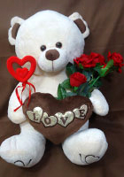 send gifts to bangladesh, send gift to bangladesh, banlgadeshi gifts, bangladeshi Love Teddy With Art Rose & Love Stick