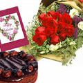 send gifts to bangladesh, send gift to bangladesh, banlgadeshi gifts, bangladeshi Cake+Rose+Card Combo