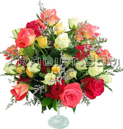 Send Mix Rose with Vase to Bangladesh, Send gifts to Bangladesh