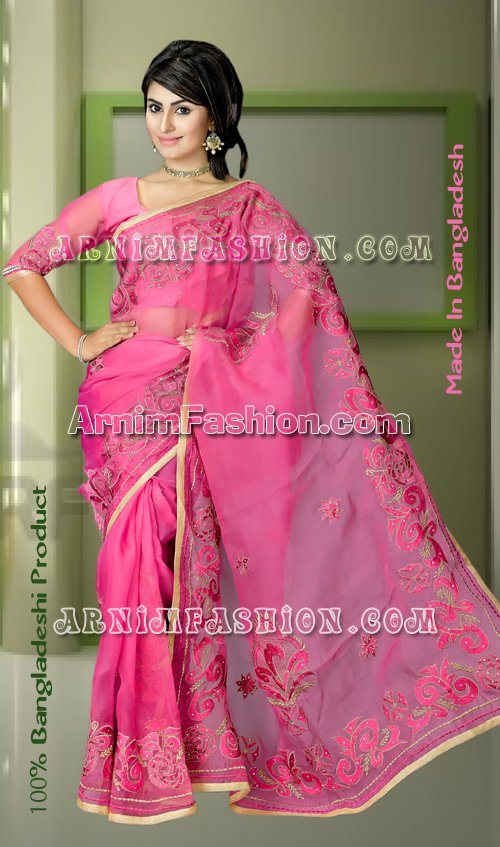 Send Pink Saree to Bangladesh, Send gifts to Bangladesh