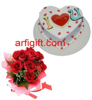 Send Cake+Rose Combo to Bangladesh, Send gifts to Bangladesh